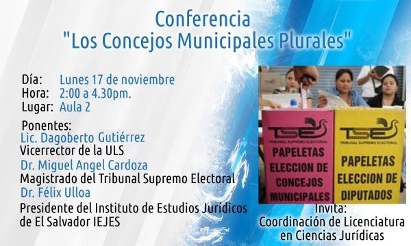 Invitación a Conferencia sobre Concejos Municipales Plurales