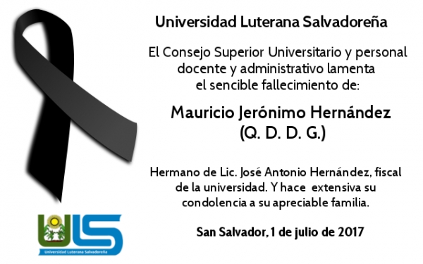 Condolencias por fallecimiento del hermano de Lic. Jośe Antonio Hernández, fiscal de la institución.